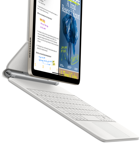 iPad Air přichycený k Magic Keyboardu