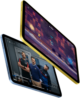 Ukázka obrazovky hry a seriálu Ted Lasso z Apple TV+ na iPadu