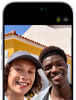 iPhone 17, pohled zepředu, používání funkce Centrování záběru pro fotky